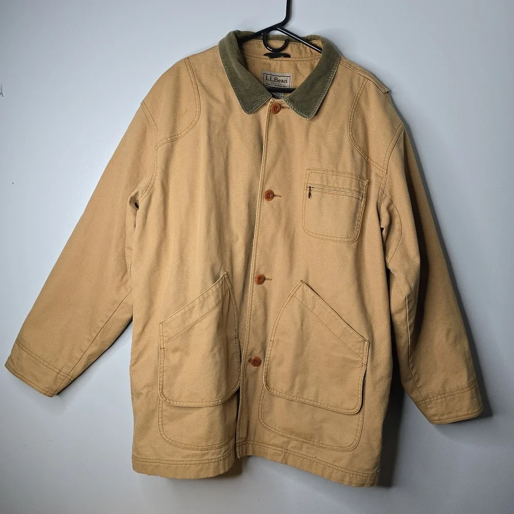 LL Bean Mens Original Field Coat Barn Jacket 0 JV69 Size XXL Tall‎ Plaid Lined